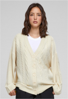 Ladies Cabel Knit Cardigan sand