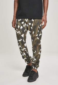 Geometric Camo Stretch Twill Cargo Pants wood camo