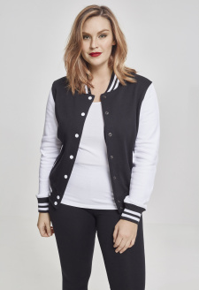 Ladies 2-tone College Sweatjacket blk/wht