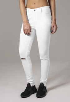 Ladies Cut Knee Pants white