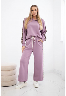 Viscose set with leopard stripes dark pink