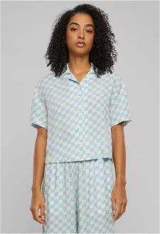 Ladies Viscose Resort Shirt oceanbluecheck
