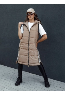 Kamizelka damska pikowana SKYLER kamelowa Dstreet TY4503