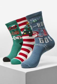 Ho Ho Ho Christmas Socks 3-Pack multicolor