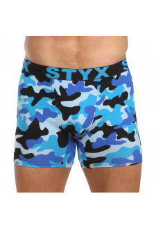 Pánské boxerky Styx long art sportovní guma maskáč modrý