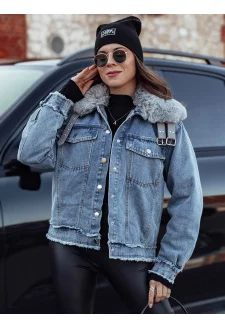 Kurtka damska FURDENIM jeansowa z futerkiem jasnoniebieska Dstreet TY4755