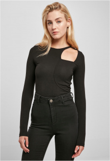 Ladies Organic Cut Out Longsleeve Body black