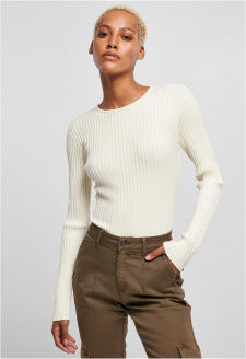 Ladies Rib Knit Longsleeve Body whitesand