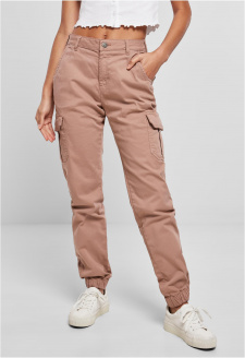 Ladies High Waist Cargo Pants duskrose