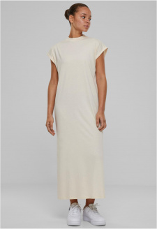 Ladies Long Extended Shoulder Dress whitesand