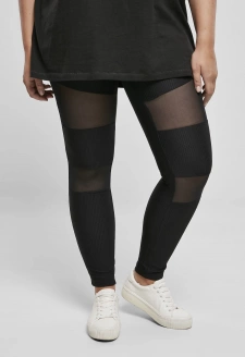 Ladies Tech Mesh Rib Leggings black