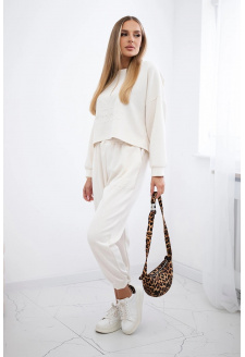 Viscose set Amour sweatshirt + pants light beige