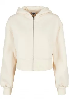 Ladies Short Oversized Zip Jacket whitesand