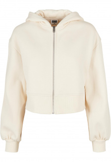 Ladies Short Oversized Zip Jacket whitesand