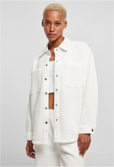 Ladies Quilted Sweat Overshirt white