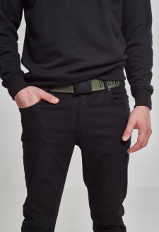 Jaquard Logo Belt blk/darkolive/blk