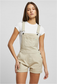 Ladies Organic Short Dungaree offwhite raw