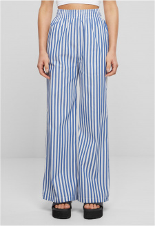 Ladies Striped Loose Pants white/blue