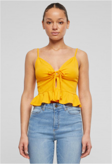 Ladies Waffle Pique Ruffle Top magicmango