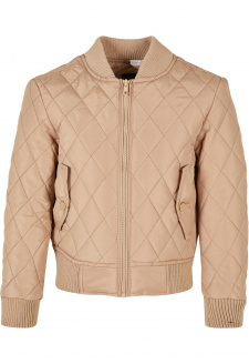 Girls Diamond Quilt Nylon Jacket unionbeige