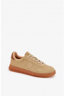 Zamszowe Sneakersy Damskie Big Star RR274849 HI-POLY SYSTEM Beżowe