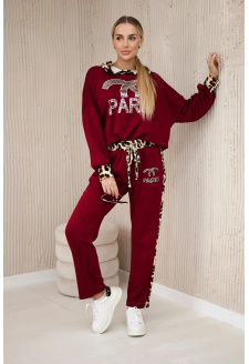 Paris set sweatshirt + pants burgundy