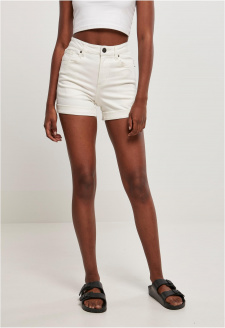 Ladies Organic Stretch Denim 5 Pocket Shorts offwhite raw