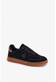 Zamszowe Sneakersy Damskie Big Star RR274851 HI-POLY SYSTEM Czarne