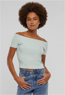 Ladies Organic Off Shoulder Rib Tee frostmint