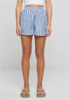 Ladies Striped Shorts white/blue