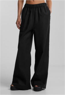 Ladies Linen Mixed Wide Pants black