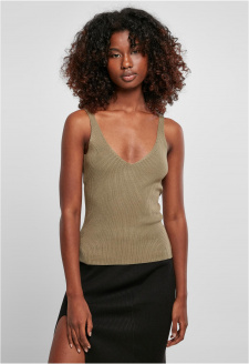 Ladies Rib Knit Top khaki