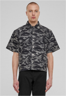 Laser Camo Printed Boxy Shirt blacklasercamo