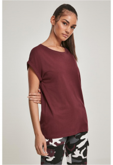 Ladies Extended Shoulder Tee redwine