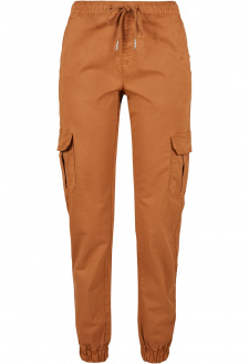 Ladies High Waist Cargo Jogging Pants toffee