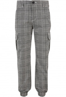 Boys AOP Glencheck Cargo Jog Pants black/white