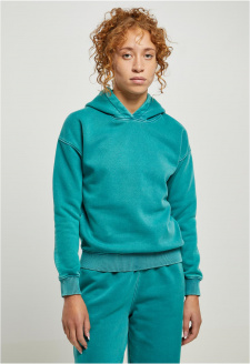 Ladies Stone Washed Hoody watergreen