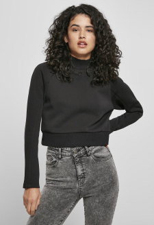 Ladies Interlock Short Turtleneck Crew black