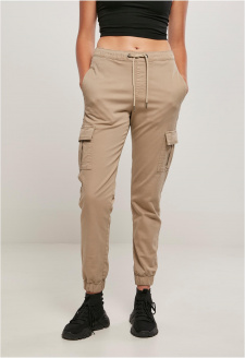 Ladies High Waist Cargo Comfort Jogging Pants softtaupe