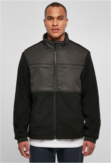 Patched Sherpa Jacket black