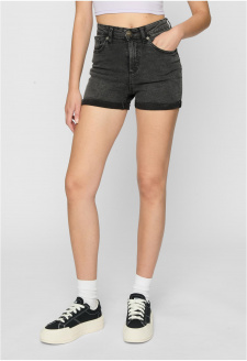 Ladies 5 Pocket Shorts light skyblue acid washed