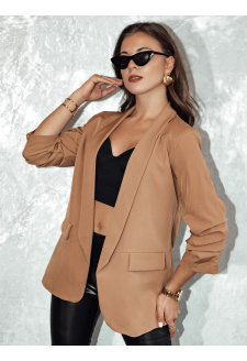 Marynarka damska one size ELEGANTIS cappuccino Dstreet PY0110