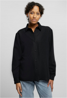 Ladies Oversized Twill Shirt black
