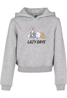 Kids Daisy Duck Lazy Cropped Hoody heather grey