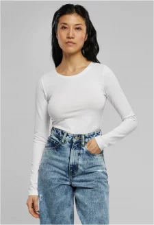 Ladies Stretch Jersey Longsleeve Body white