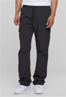 Straight Leg Nylon Cargo Pants black