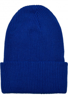 Recycled Yarn Ribbed Knit Beanie royalblue