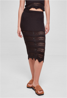 Ladies 3/4 Crochet Knit Skirt black