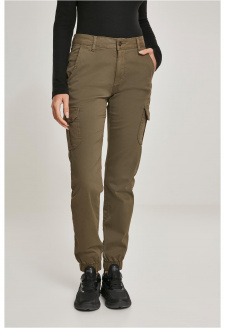 Ladies High Waist Cargo Pants olive