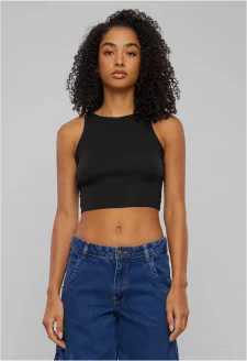 Ladies Organic Cropped Rib Top 2-Pack black/black